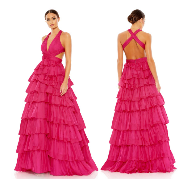 CHIFFON LAYERED CUT OUT BALLGOWN 67988 Size 4 NWOT - Picture 1 of 6